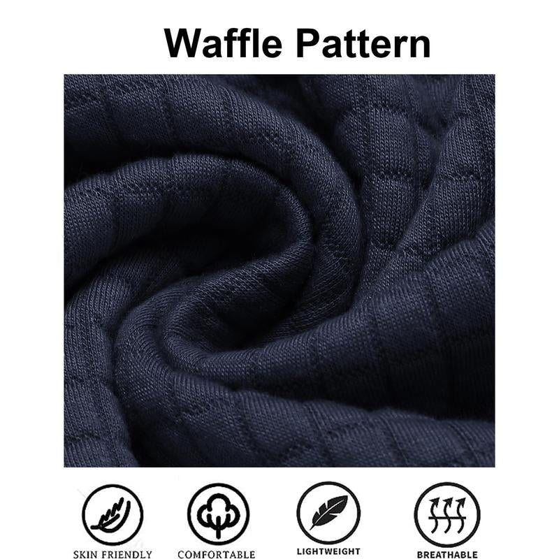 COOFANDY Mens Hooded Sweatshirt Casual Long Sleeve Drawstring Waffle Knit Pullover Hoodies