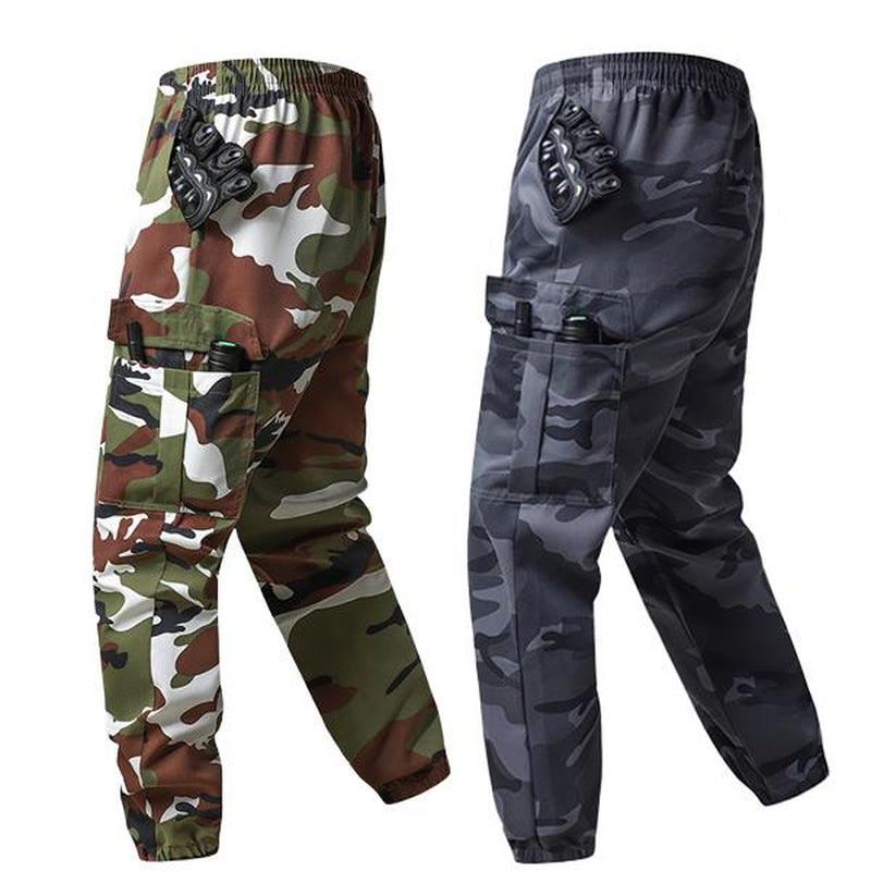 3-Pack American Style Camo Work Trousers - Multi-Pocket, Stretch Waist, Heavy Duty Tapered Pants for Daily & Work Casual Comfy Elastic Man Pantalones Para Hombre Pants for Men Cargo Pants for Men