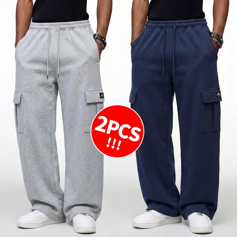 Men’S Workwear Sweatpants; Men’S Work Pants with Multiple Pockets; Hip-Hop Lantern-Style Casual Pants; Men’S Pants with a Loose Straight Cut and Good Stretch; Regular Casual Work Pants for Men Suitable for All Seasons