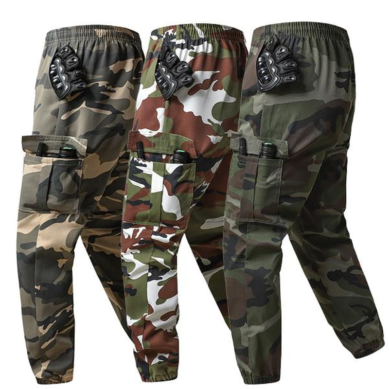 3-Pack American Style Camo Work Trousers - Multi-Pocket, Stretch Waist, Heavy Duty Tapered Pants for Daily & Work Casual Comfy Elastic Man Pantalones Para Hombre Pants for Men Cargo Pants for Men
