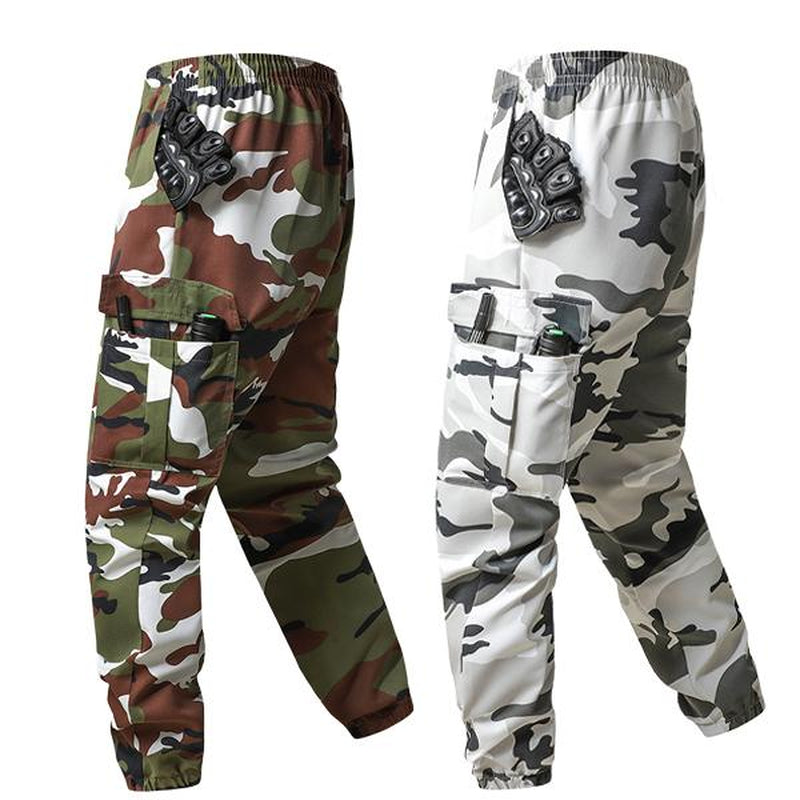 3-Pack American Style Camo Work Trousers - Multi-Pocket, Stretch Waist, Heavy Duty Tapered Pants for Daily & Work Casual Comfy Elastic Man Pantalones Para Hombre Pants for Men Cargo Pants for Men