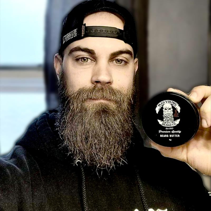 Mad Viking Beard Co. VALHALLA BEARD BUTTER 4Oz - Mango, Shea, Cocoa Butter with Sandalwood & Vanilla Scent - Non-Greasy, Moisturizing Beard Conditioner