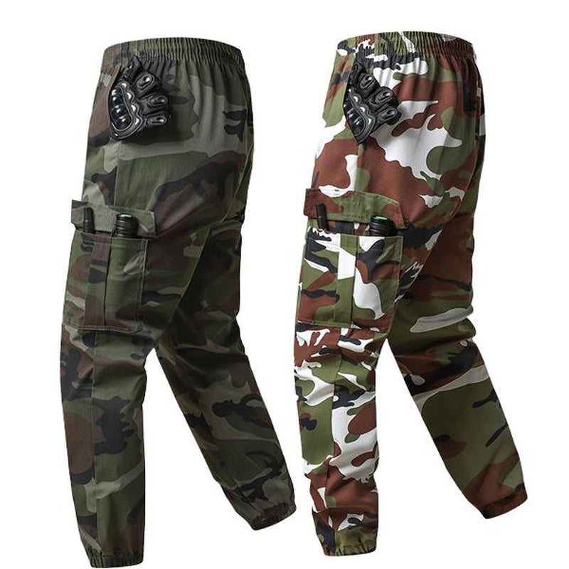 3-Pack American Style Camo Work Trousers - Multi-Pocket, Stretch Waist, Heavy Duty Tapered Pants for Daily & Work Casual Comfy Elastic Man Pantalones Para Hombre Pants for Men Cargo Pants for Men