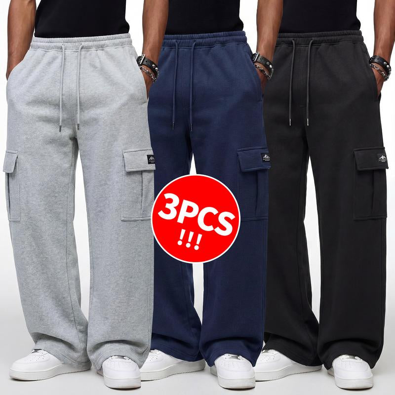 Men’S Workwear Sweatpants; Men’S Work Pants with Multiple Pockets; Hip-Hop Lantern-Style Casual Pants; Men’S Pants with a Loose Straight Cut and Good Stretch; Regular Casual Work Pants for Men Suitable for All Seasons