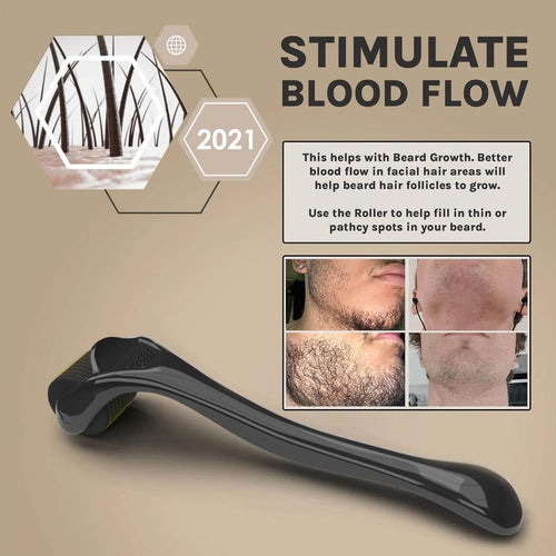 Beard Growth Kit - Valentines Gift for Men - Grow a Thicker Fuller Beard - Beard Growth Serum - Beard Roller