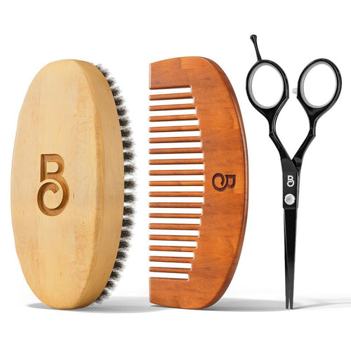 Beard Club Beard Care Kit - Tiktok Shop Kit Includes Beard Brush, Beard Comb, and Beard Trimming Scissors