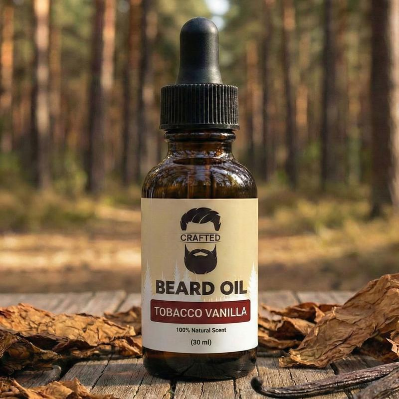 Crafted Beards Beard Oil - All Natural Jojoba Blend for Daily Grooming, No Residue, 1oz