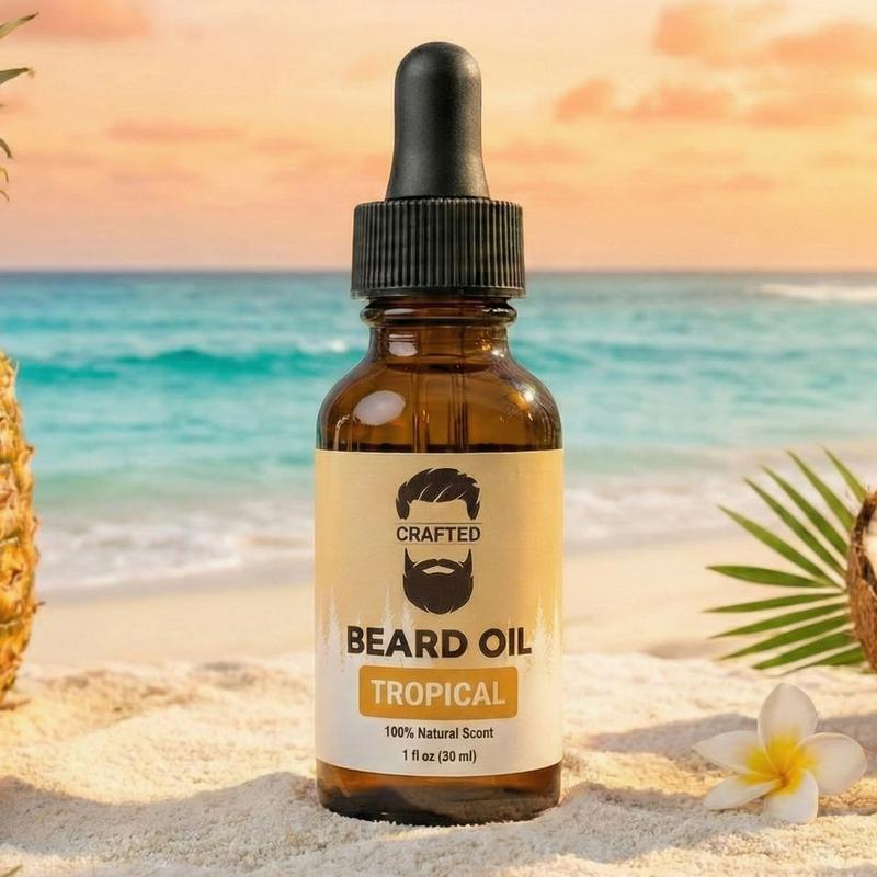 Crafted Beards Beard Oil - All Natural Jojoba Blend for Daily Grooming, No Residue, 1oz