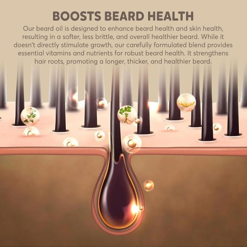 Crafted Beards Beard Oil - All Natural Jojoba Blend for Daily Grooming, No Residue, 1oz