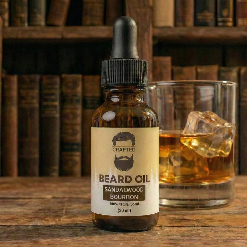 Crafted Beards Beard Oil - All Natural Jojoba Blend for Daily Grooming, No Residue, 1oz