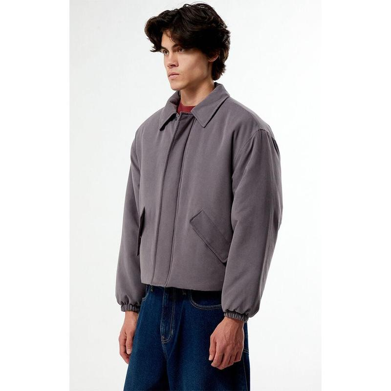 PacSun Men's Ninety Puffer Jacket - Purple Insulated Quilted Winter Coat