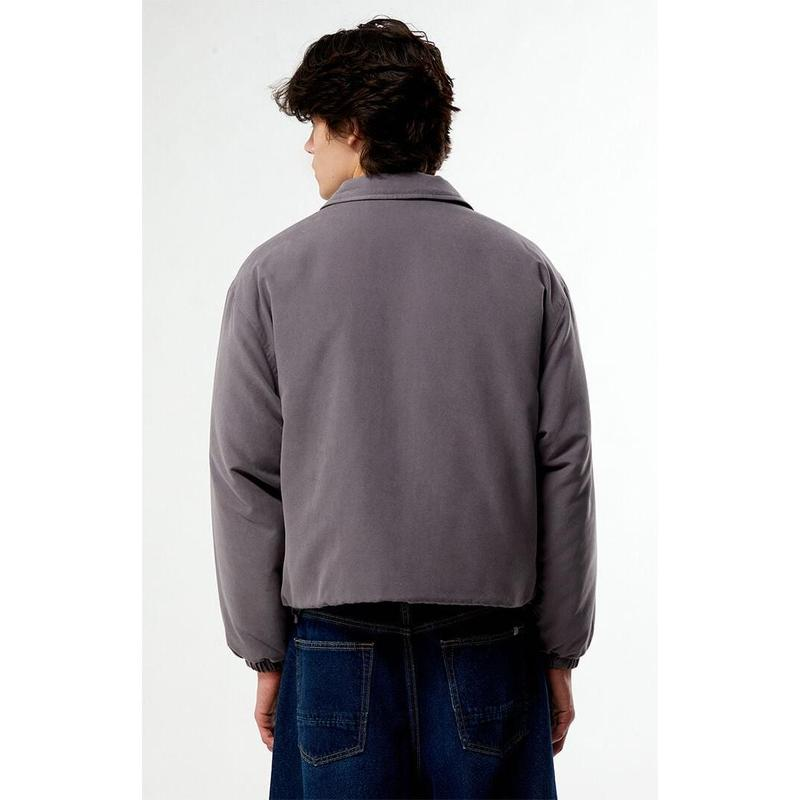 PacSun Men's Ninety Puffer Jacket - Purple Insulated Quilted Winter Coat