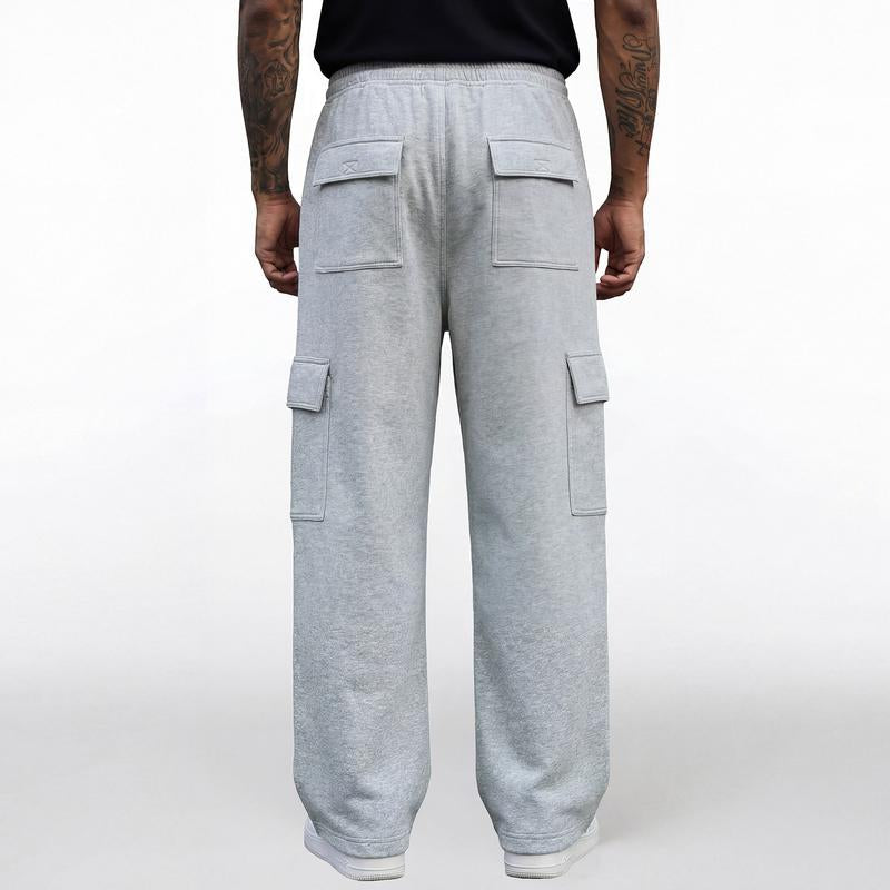 Men’S Workwear Sweatpants; Men’S Work Pants with Multiple Pockets; Hip-Hop Lantern-Style Casual Pants; Men’S Pants with a Loose Straight Cut and Good Stretch; Regular Casual Work Pants for Men Suitable for All Seasons