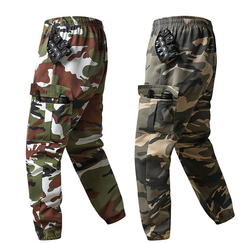 3-Pack American Style Camo Work Trousers - Multi-Pocket, Stretch Waist, Heavy Duty Tapered Pants for Daily & Work Casual Comfy Elastic Man Pantalones Para Hombre Pants for Men Cargo Pants for Men