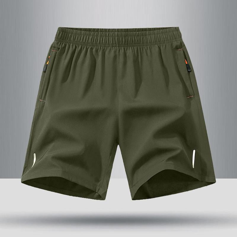 5-Pack, Men'S Solid Color Zipper Pocket Shorts - Summer Casual Comfortable Breathable Three-Quarter Pants, Men'S Everyday Bottoms, Tropical Beige, 5-Pack