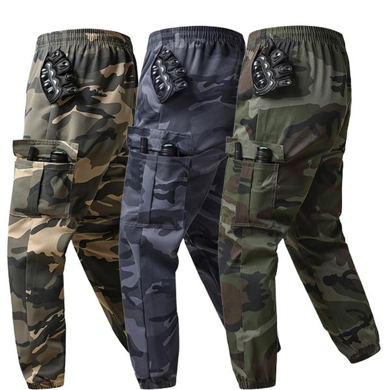 3-Pack American Style Camo Work Trousers - Multi-Pocket, Stretch Waist, Heavy Duty Tapered Pants for Daily & Work Casual Comfy Elastic Man Pantalones Para Hombre Pants for Men Cargo Pants for Men