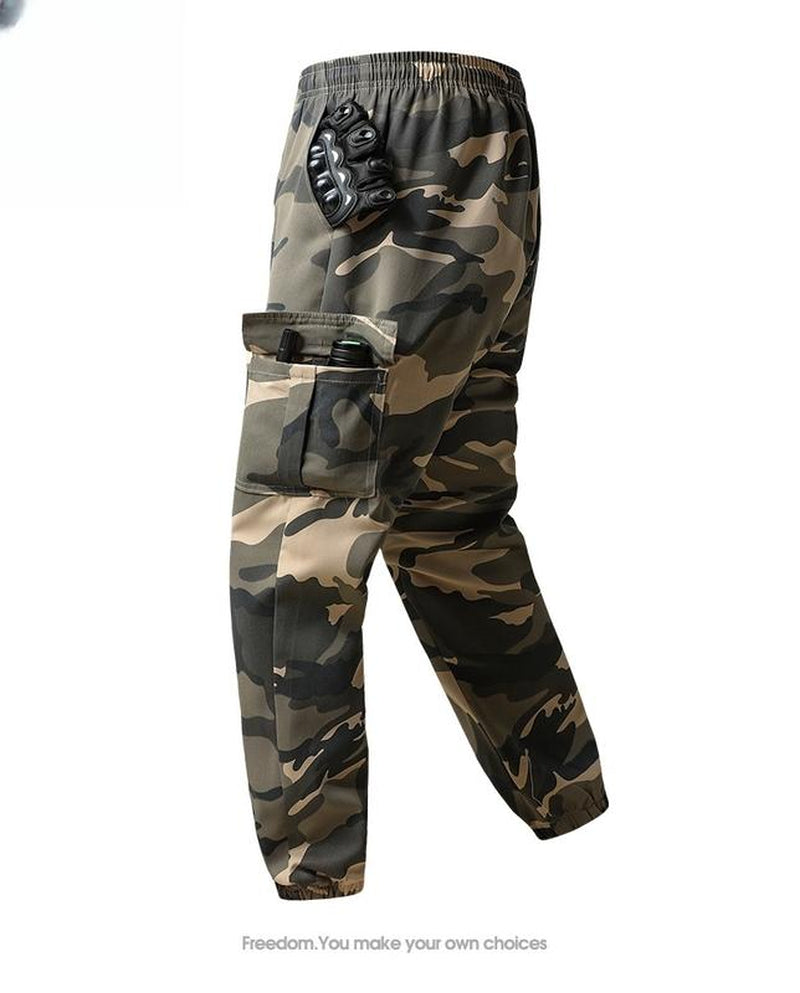 3-Pack American Style Camo Work Trousers - Multi-Pocket, Stretch Waist, Heavy Duty Tapered Pants for Daily & Work Casual Comfy Elastic Man Pantalones Para Hombre Pants for Men Cargo Pants for Men
